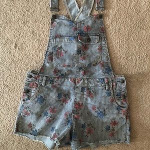 FREE PEOPLE Denim Shorts Overalls